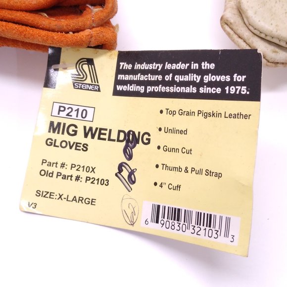 Steiner P210XL Gloves Premium Grain Pigskin MIG Welding Unlined Long Cuff NWT - Picture 4 of 5